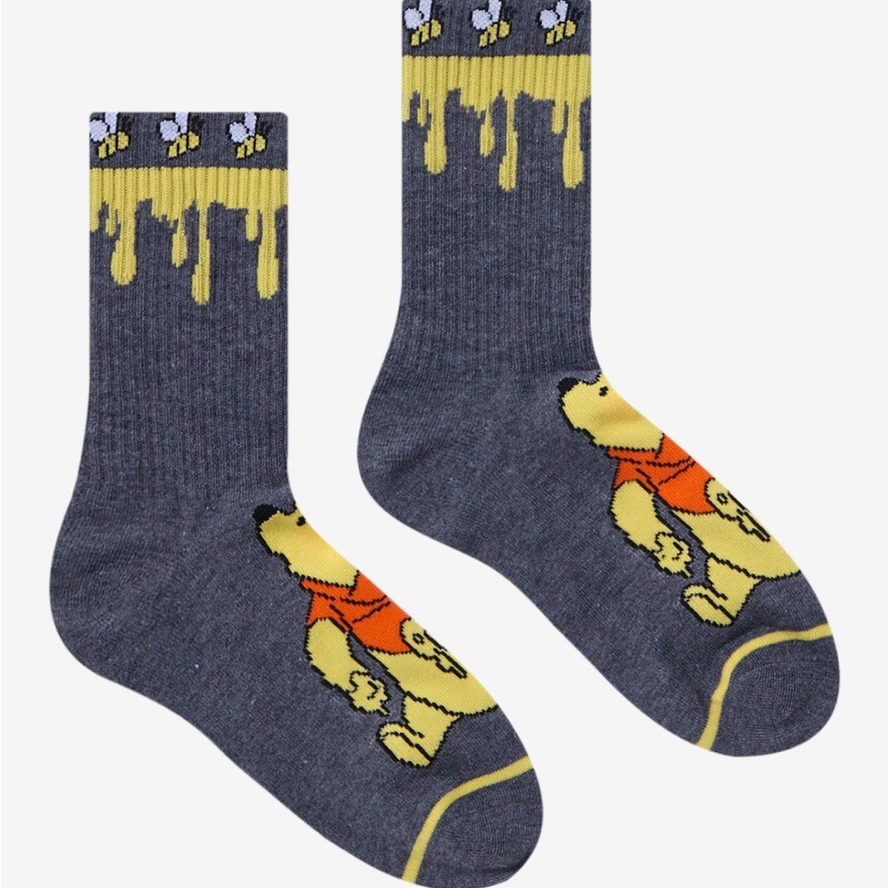 Disney Winnie The Pooh Honey Drip Crew Socks Hot Topic